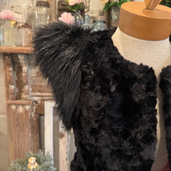 NEIMAN MARCUS FUR HOLIDAY VEST | Skaist Taylor BLACK FAUX Fur | Snap Front | NWT - Picture 8 of 12